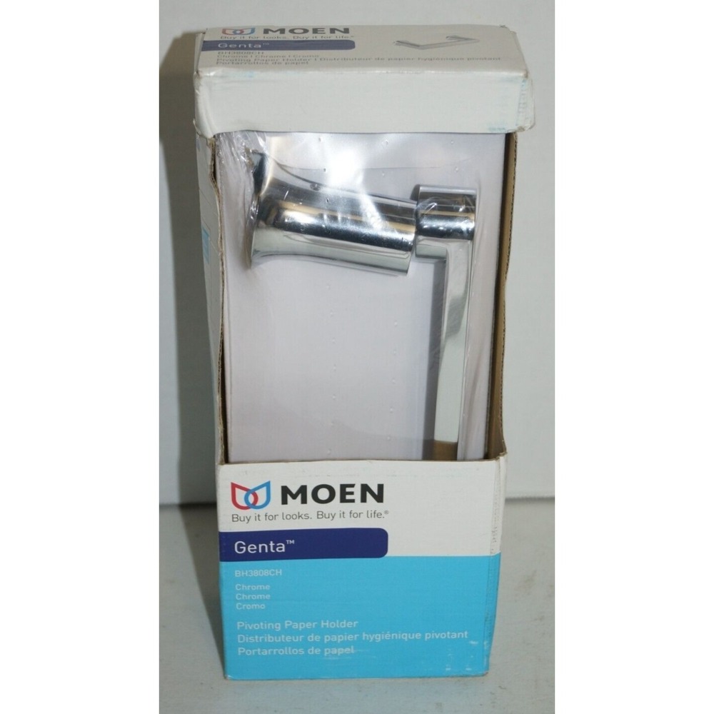 NEW Moen Genta Pivoting Toilet Paper Holder BH3808CH Chrome